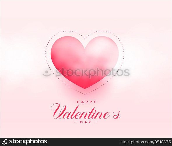 cloudy pink 3d heart valentines day background