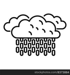 Cloudy rain icon outline vector. Cold fog. Cloud weather. Cloudy rain icon outline vector. Cold fog
