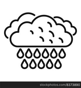 Cloudy rain icon outline vector. Weather cloud. Meteo rainy. Cloudy rain icon outline vector. Weather cloud