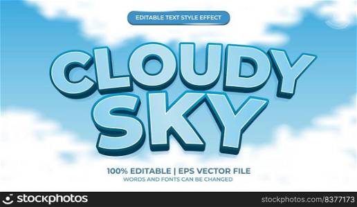 cloudy sky 3d editable text effect