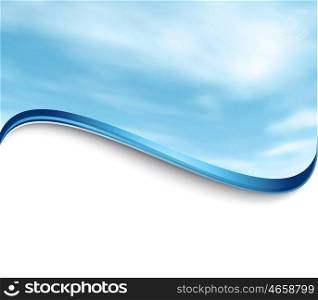 Cloudy Sky Abstract Waved Blue And White Background