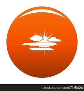 Cloudy sun icon. Simple illustration of cloudy sun vector icon for any design orange. Cloudy sun icon vector orange