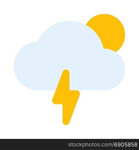 cloudy thunder day, icon on isolated background