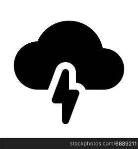 cloudy thunder, icon on isolated background