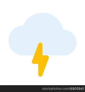 cloudy thunder, icon on isolated background