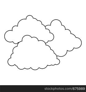 Cloudy weather icon. Outline illustration of cloudy weather vector icon for web. Cloudy weather icon, outline style.