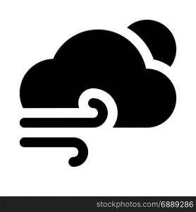 cloudy wind day, icon on isolated background