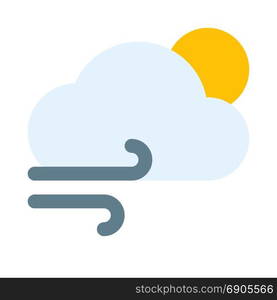 cloudy wind day, icon on isolated background