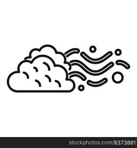 Cloudy wind icon outline vector. Rain forecast. Sky storm. Cloudy wind icon outline vector. Rain forecast