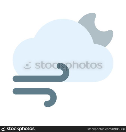 cloudy wind night, icon on isolated background