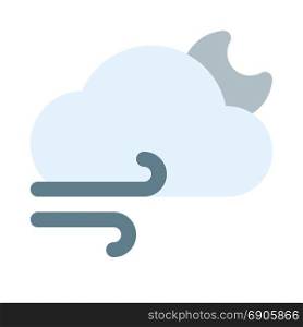 cloudy wind night, icon on isolated background