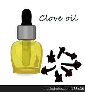 Clove essential oil vector illustration Aromatherapy Health care