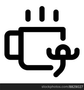 Clove tea beverage outline icon set