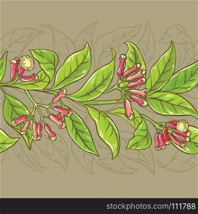 clove vector pattern. clove plant vector pattern on color background