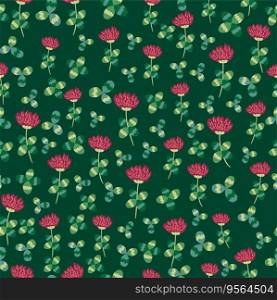 Clover blooming pink seamless pattern. St. Patrick’s Day seamless pattern, clover background. Clover blooming pink seamless pattern. St. Patrick’s Day seamless pattern