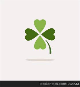 Clover. Color icon with shadow. Spring glyph vector illustration
