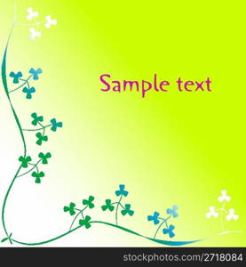 clover foliage with space for text, vector art illustration