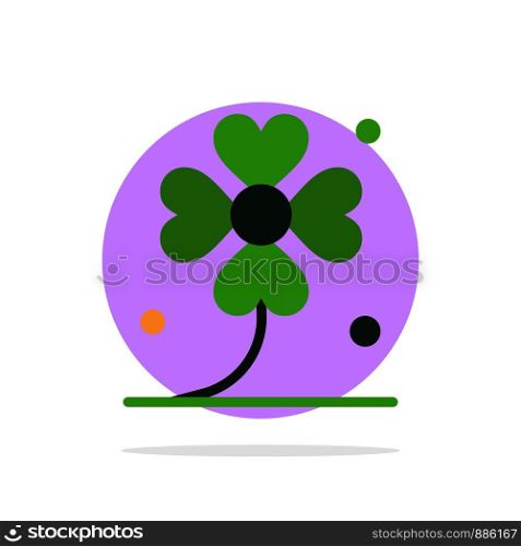 Clover, Four, Ireland, Irish, Lucky Abstract Circle Background Flat color Icon
