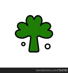 Clover, Green, Ireland, Irish, Plant Flat Color Icon. Vector icon banner Template
