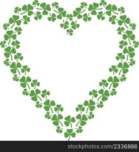 Clover heart. Shamrock icon. St Patrick's Day design.