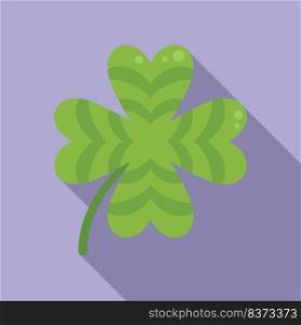 Clover icon flat vector. Four leaf. Irish luck. Clover icon flat vector. Four leaf