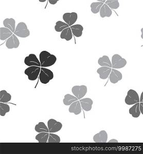 Clover leaf hand drawn doodle seamless pattern vector illustration. St Patricks Day symbol, Irish lucky shamrock background.. Clover leaf hand drawn doodle seamless pattern vector illustration. St Patricks Day symbol, Irish lucky shamrock background