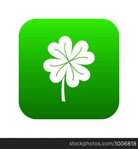 Clover leaf icon digital green for any design isolated on white vector illustration. Clover leaf icon digital green