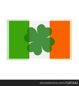 Clover leaf on flag element background for happy St. Patricks Day - Vector