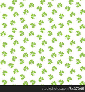 Clover leaf seamless pattern, hand drawn doodle vector illustration. St Patricks Day symbol, Irish lucky shamrock background.. Clover leaf seamless pattern, hand drawn doodle vector illustration. St Patricks Day symbol, Irish lucky shamrock background