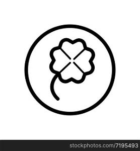 Clover. Outline icon in a circle. Isolated nature vector illustration