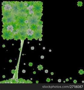 clover tree, abstract art illustration
