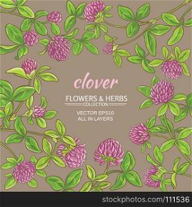 clover vector frame. clover flowers vector frame on color background