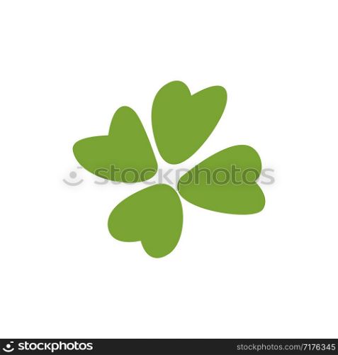 Clover with four petals isolated on white background. Abstract vector illustration. Hand drawn minimalism style. logo design template, badge, natural and organic cosmetics - cruelty free. Clover with four petals isolated on white background. Abstract vector illustration