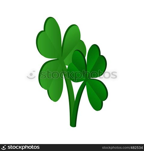 Clovers leaves isometric 3d icon on a white background. Clovers leaves isometric 3d icon