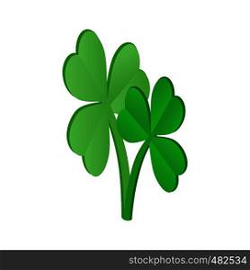 Clovers leaves isometric 3d icon on a white background. Clovers leaves isometric 3d icon