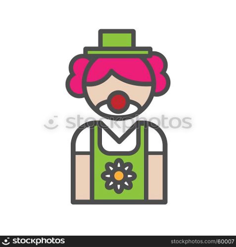 Clown avatar icon on white background