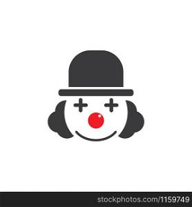 Clown character ilustration in flat design vector