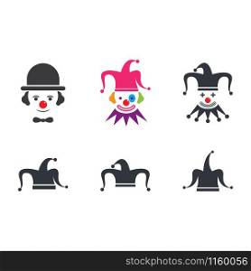 Clown character ilustration in flat design vector