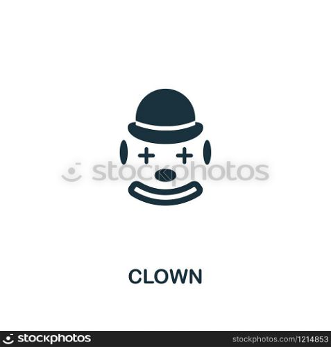 Clown creative icon. Simple element illustration. Clown concept symbol design from party icon collection. Can be used for mobile and web design, apps, software, print.. Clown creative icon. Simple element illustration. Clown concept symbol design from party icon collection. Perfect for web design, apps, software, print.