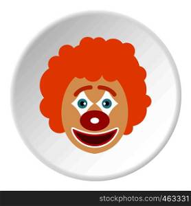 Clown face icon in flat circle isolated vector illustration for web. Clown face icon circle