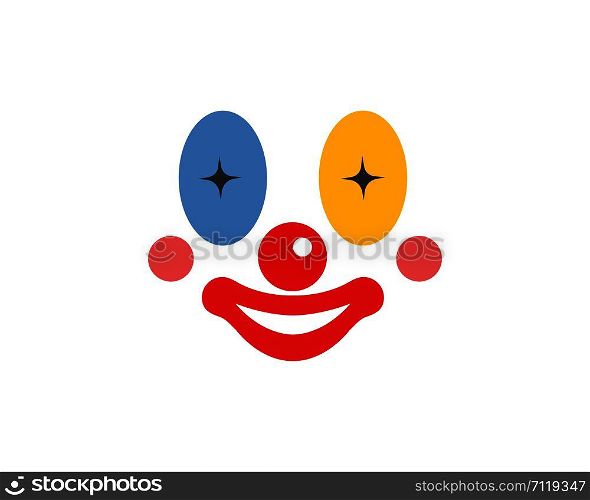 clown face illustration vector icon design template