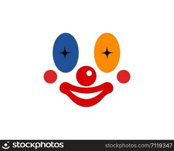 clown face illustration vector icon design template