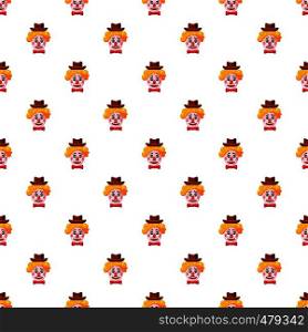 Clown face with hat pattern seamless repeat in cartoon style vector illustration. Clown face with hat pattern