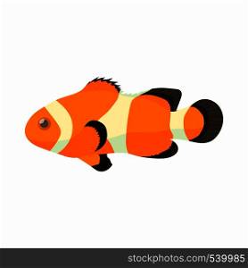 Clown fish icon in cartoon style isolated on white background. Sea and ocean symbol. Clown fish icon, cartoon style