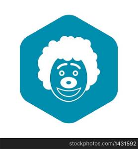Clown head icon in simple style on a white background vector illustration. Clown head icon in simple style