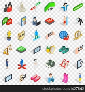 Clown icons set. Isometric style of 36 clown vector icons for web for any design. Clown icons set, isometric style