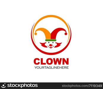 clown illustration vector icon design template