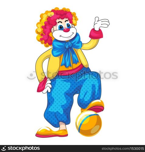 Clown play ball icon. Cartoon of clown play ball vector icon for web design isolated on white background. Clown play ball icon, cartoon style