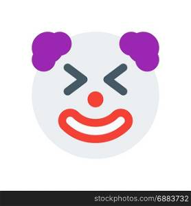 clown with closed eyes, icon on isolated background,