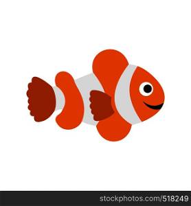 Clownfish flag icon in flat style isolated on white background. Clownfish flag icon, flat style